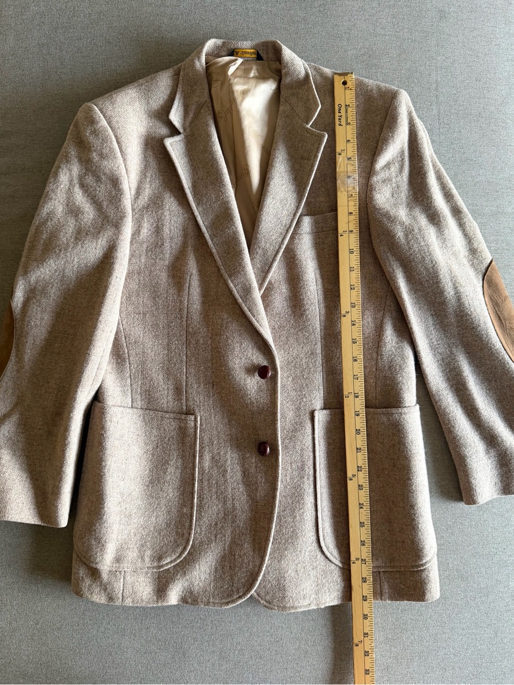 Men's Classic Taupe Wool Blazer - Two-Button Tailored Jacket USA